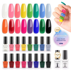 Air Dry Rainbow Nail Polish with Base Coat
