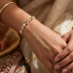 Luxury Gold-Plated Adjustable Floral Bolo Bracelet with Cubic Zirconia & Black Gemstones for Women - Image 2